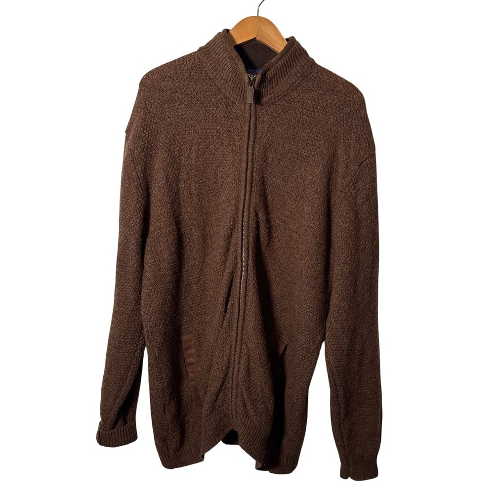 Vintage Pendleton XL Mens Brown Shetland Wool Grandpa Cardigan Sweater Oversized